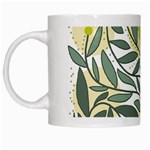 Green floral pattern White Mugs Left