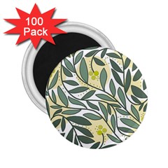 Green Floral Pattern 2 25  Magnets (100 Pack)  by Valentinaart