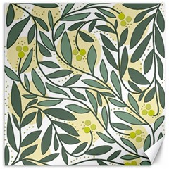 Green Floral Pattern Canvas 16  X 16   by Valentinaart