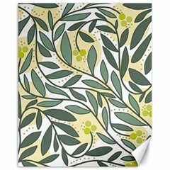 Green Floral Pattern Canvas 16  X 20   by Valentinaart