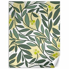 Green Floral Pattern Canvas 18  X 24  