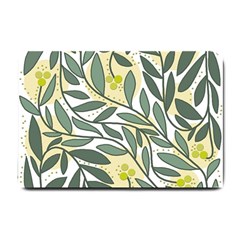 Green Floral Pattern Small Doormat  by Valentinaart