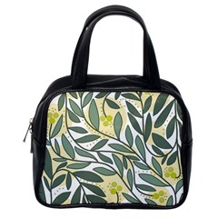 Green Floral Pattern Classic Handbags (one Side) by Valentinaart