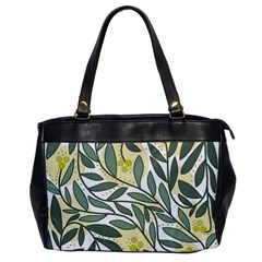 Green Floral Pattern Office Handbags by Valentinaart