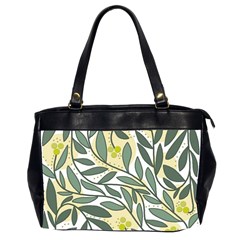 Green Floral Pattern Office Handbags (2 Sides)  by Valentinaart