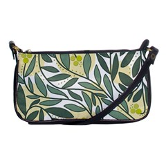 Green Floral Pattern Shoulder Clutch Bags by Valentinaart