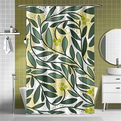 Green Floral Pattern Shower Curtain 48  X 72  (small)  by Valentinaart