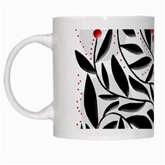 Red, Black And White Elegant Pattern White Mugs by Valentinaart