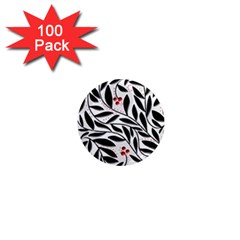 Red, Black And White Elegant Pattern 1  Mini Magnets (100 Pack)  by Valentinaart