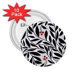 Red, black and white elegant pattern 2.25  Buttons (10 pack)  Front