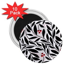 Red, Black And White Elegant Pattern 2 25  Magnets (10 Pack)  by Valentinaart