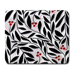 Red, Black And White Elegant Pattern Large Mousepads by Valentinaart