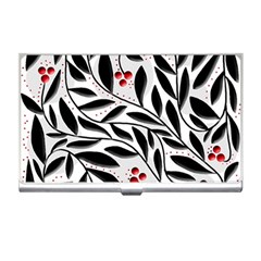 Red, Black And White Elegant Pattern Business Card Holders by Valentinaart