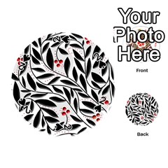 Red, Black And White Elegant Pattern Playing Cards 54 (round)  by Valentinaart