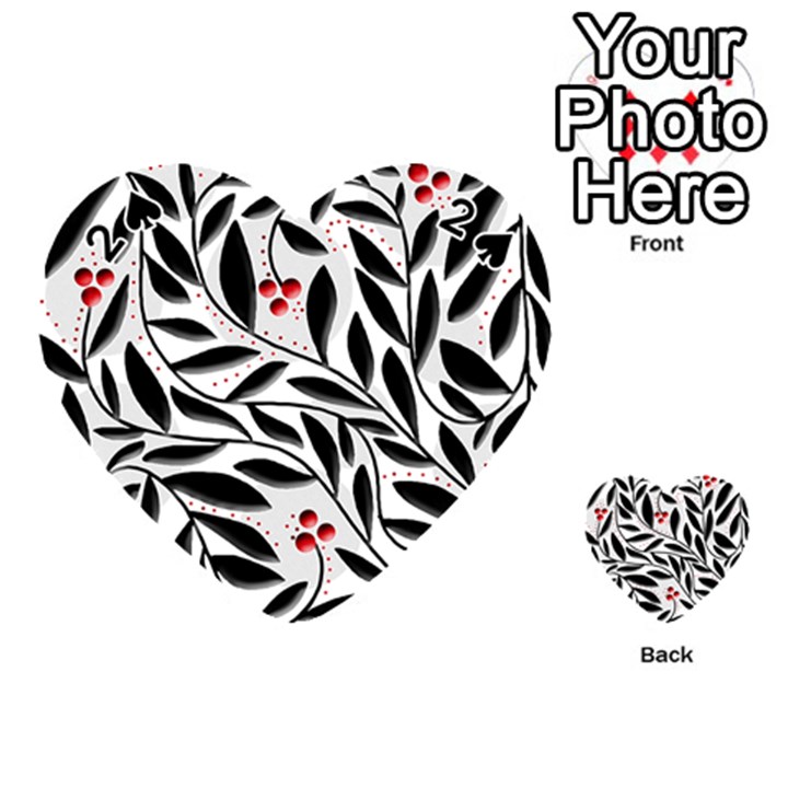 Red, black and white elegant pattern Playing Cards 54 (Heart) 