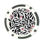 Red, black and white elegant pattern Poker Chip Card Guards Back