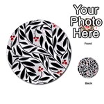 Red, black and white elegant pattern Multi-purpose Cards (Round)  Front 1