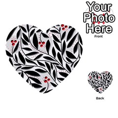 Red, Black And White Elegant Pattern Multi-purpose Cards (heart)  by Valentinaart