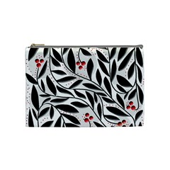 Red, Black And White Elegant Pattern Cosmetic Bag (medium)  by Valentinaart