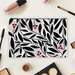 Red, Black And White Elegant Pattern Cosmetic Bag (large)  by Valentinaart