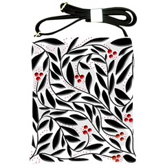 Red, Black And White Elegant Pattern Shoulder Sling Bags by Valentinaart