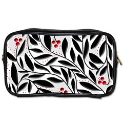 Red, Black And White Elegant Pattern Toiletries Bags 2-side by Valentinaart