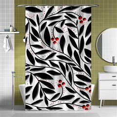 Red, Black And White Elegant Pattern Shower Curtain 48  X 72  (small)  by Valentinaart