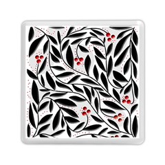 Red, Black And White Elegant Pattern Memory Card Reader (square)  by Valentinaart