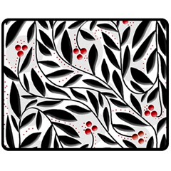 Red, Black And White Elegant Pattern Double Sided Fleece Blanket (medium)  by Valentinaart