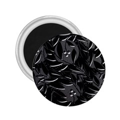 Black Floral Design 2 25  Magnets by Valentinaart