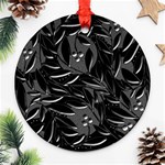 Black floral design Ornament (Round)  Front