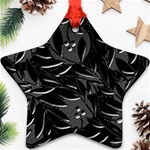 Black floral design Star Ornament (Two Sides)  Back