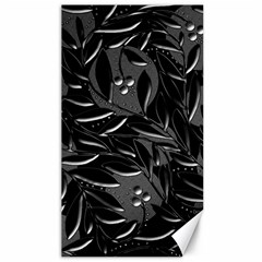 Black Floral Design Canvas 40  X 72   by Valentinaart