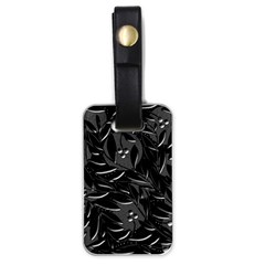 Black Floral Design Luggage Tags (one Side)  by Valentinaart