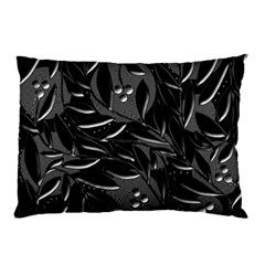 Black Floral Design Pillow Case (two Sides) by Valentinaart