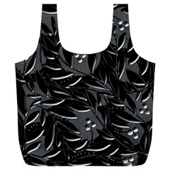 Black Floral Design Full Print Recycle Bags (l)  by Valentinaart