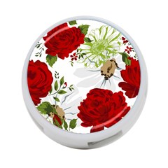 Red Roses 4-port Usb Hub (two Sides)  by fleurs