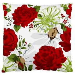 Red Roses Large Flano Cushion Case (one Side) by fleurs