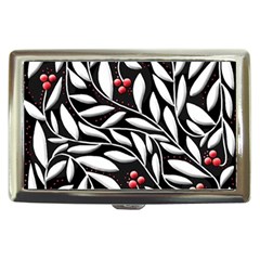 Black, Red, And White Floral Pattern Cigarette Money Cases by Valentinaart