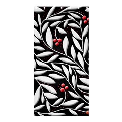 Black, Red, And White Floral Pattern Shower Curtain 36  X 72  (stall)  by Valentinaart