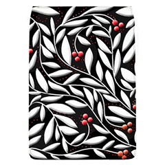 Black, Red, And White Floral Pattern Flap Covers (l)  by Valentinaart