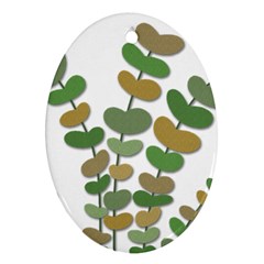 Green Decorative Plant Ornament (oval)  by Valentinaart