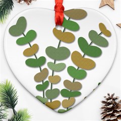 Green Decorative Plant Ornament (heart)  by Valentinaart