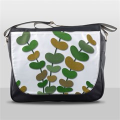 Green Decorative Plant Messenger Bags by Valentinaart