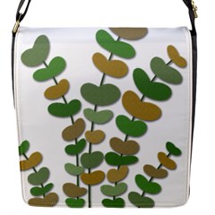 Green Decorative Plant Flap Messenger Bag (s) by Valentinaart