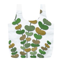 Green Decorative Plant Full Print Recycle Bags (l)  by Valentinaart