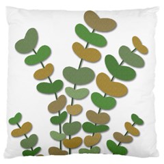 Green Decorative Plant Large Flano Cushion Case (one Side) by Valentinaart