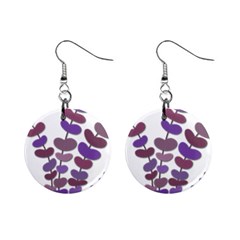 Purple Decorative Plant Mini Button Earrings by Valentinaart