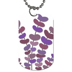 Purple Decorative Plant Dog Tag (one Side) by Valentinaart