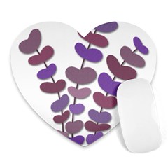 Purple Decorative Plant Heart Mousepads by Valentinaart